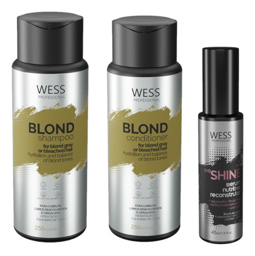 Kit Wess Blond Sh 250ml + Cond 250ml  + We Shine Serum 45ml