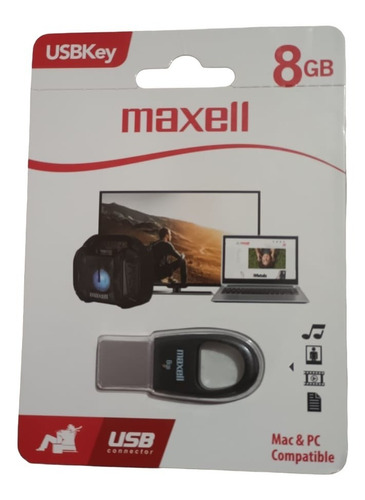 Pen Drive Memoria Usb Velocidad 2.0 8gb Maxell Key Llavero