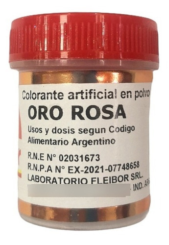 Colorante En Polvo Comestible Oro Rosa Fleibor 4gr Belgrano