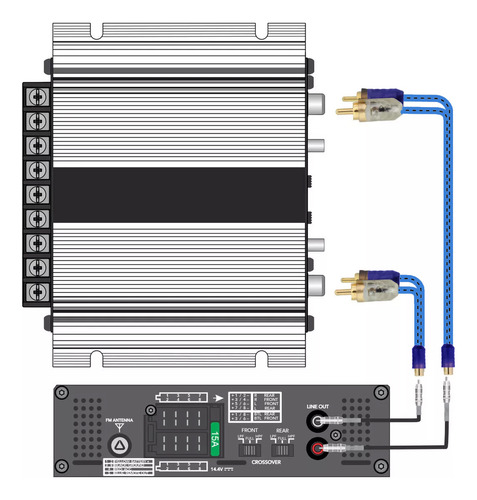 Kit 10 Cabos Rca Y 1f/2m 4mm Injetado Automotivo Force One