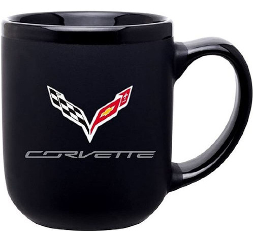 C7 Corvette Logo Modelo Taza De Cafe Black Matte
