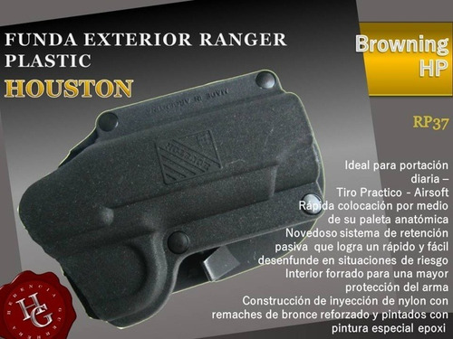 Imagen 2 de 7 de Pistolera Funda Houston Ranger Ext Browning Hp-1911 Tiro Pra
