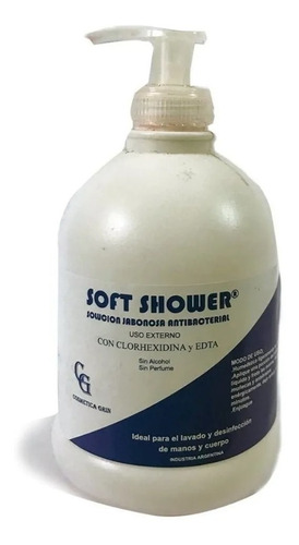 Imagen 1 de 5 de Jabon Anti Bacterial Con Clorhexidina Soft Shower X 500 Ml