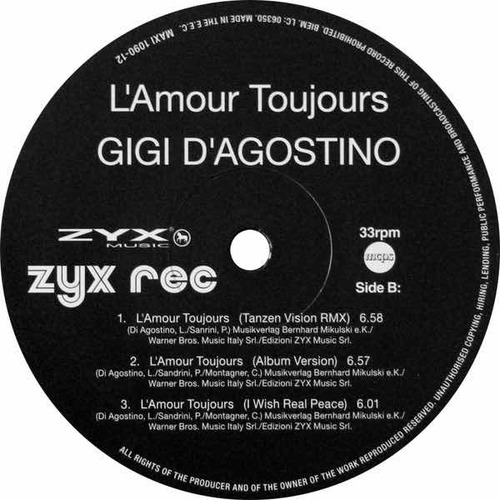 Gigi D'agostino L'amour Toujours 57 (Usado)