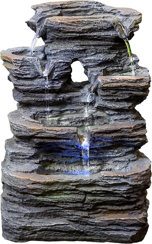 Fuente De Mesa En Cascada De 5 Niveles Con Luces Led F...