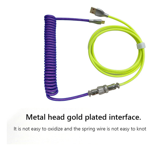 Cable Usb-c En Espiral 2 En 1 Para Teclado Mecánico