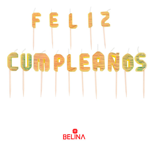 Velas Dorada Feliz Cumpleaños