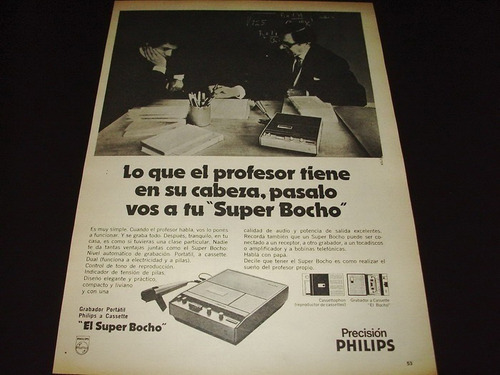 (pb023) Publicidad Clipping Grabador Portatil Philips * 1973