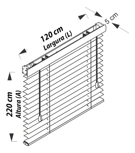 Persiana Horizontal Bambu 50mm Mel 120 L X 220 A Cm Marrom