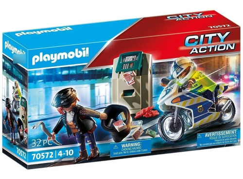 Playmobil® Moto De Policía Persecución De Ladrón 70572