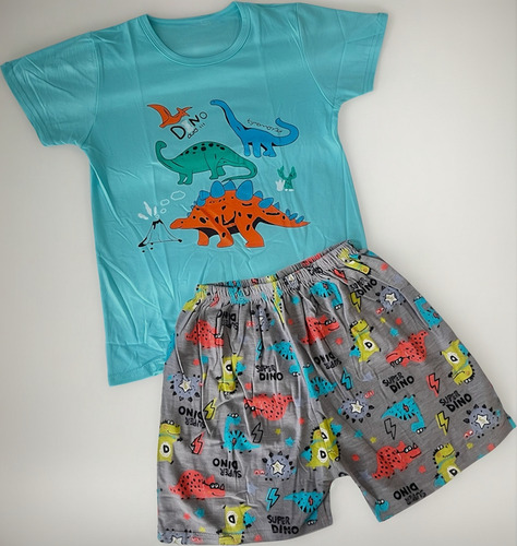 Pijama Algodón Niño Niña Short Y Polera