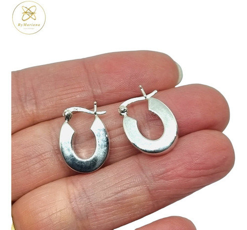 Imagen 2 de 5 de Aros Plata Inflada Argolla 3,8 Grs