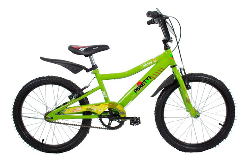 Bicicleta paseo infantil Peretti Cross R20 frenos v-brakes color verde con pie de apoyo  
