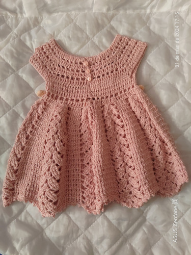 Lindo Vestido De Crochê Infantil, Todo Feito A Mão