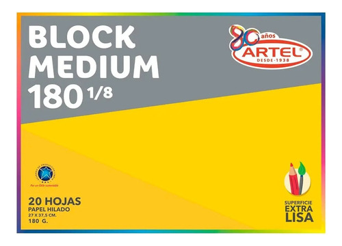 Block Medium 180 1/8 20 Hojas Artel