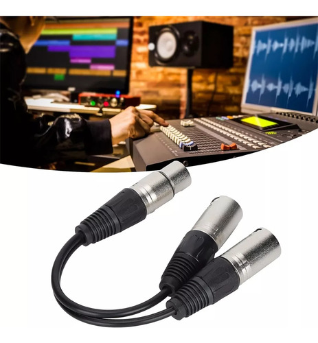 Cable Y Adaptador Xlr Hembra A 2 Xlr Doble Pines Macho