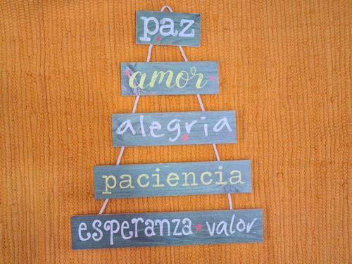 Árbol Colgante Grande Madera Navidad Frases Deconamor 