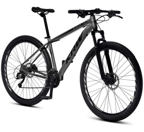 Bicicleta Aro 29 Krw Alum 24 Vel Freio A Disco Hidráulico R2 Cor Grafite/preto Fosco