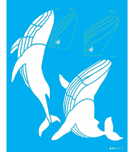 Stencil Opa 20 X 25 Cm - Animais Baleia Jubarte - 3314