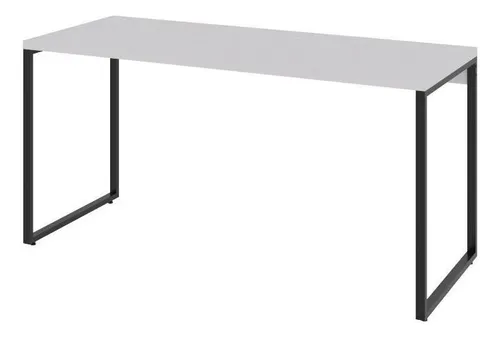 Mesa Para Escritório Diretor Estilo Industrial 1,50m Kuadra Cor Branco Chess