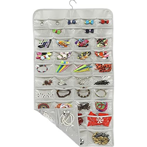 Hanging Jewelry Organizer 80 Pocket, Grey