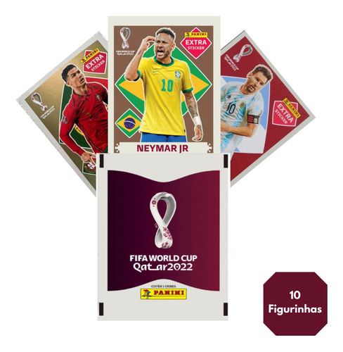 Kit 25 Figurinhas Album Da Copa Do Mundo Catar (5 Envelopes