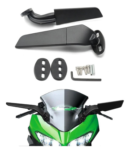 Espejo Retrovisor De Ala Ajustable Para Ninja 250 300 400 H2