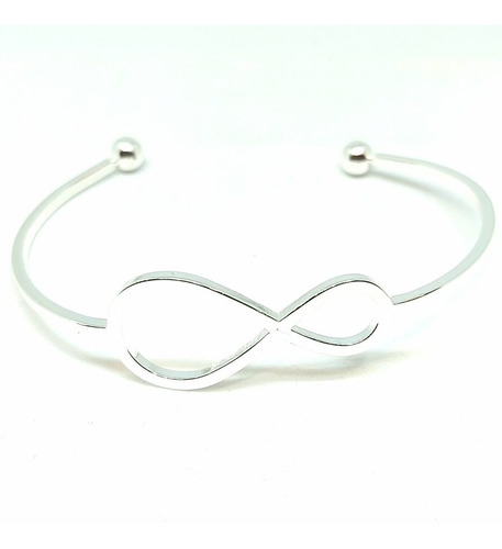 Pulsera Infinito Esclava Abierta Acero Blanco