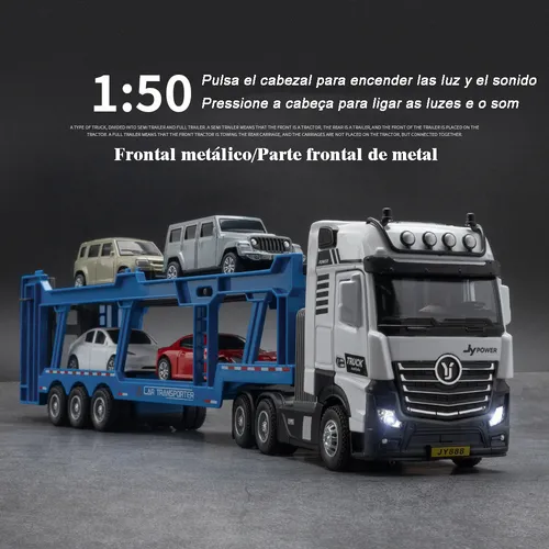 Container Truck Miniautos Metal Con Luces Y Sonido 1/50