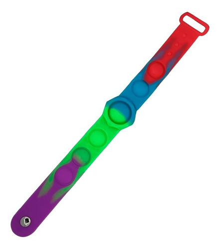 Imagen 3 de 4 de Popit Pop It Pulsera Multicolor Antiestrés Importada Cierre