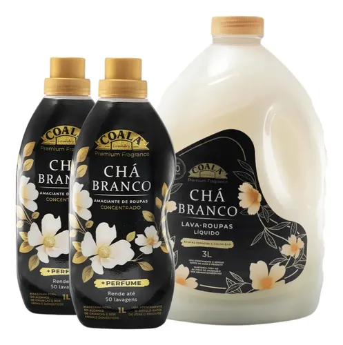 Kit 3 Coala Laundry Lava Roupas + 2 Amaciantes 1l Chá Branco