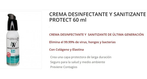 Crema Sanitizante, Elimina Virus Y Bacterias Hasta Por 72 Hr