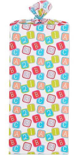 American Greetings Jumbo Plastic Bag, Baby Blocks (1 Bolso, 