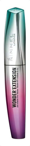 Máscara Rimmel London Wonder Extension 003 Black Volume, color negro