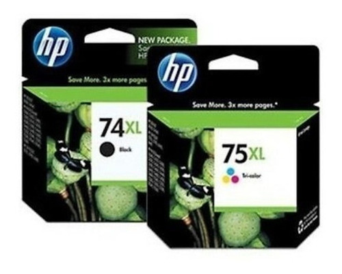 Cartuchos Kit X2 Hp 74xl Negro + 75xl Color Originales