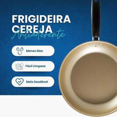 Frigideira Revestimento Antiaderente Vermelha N 18 Francesa Cor Vermelho