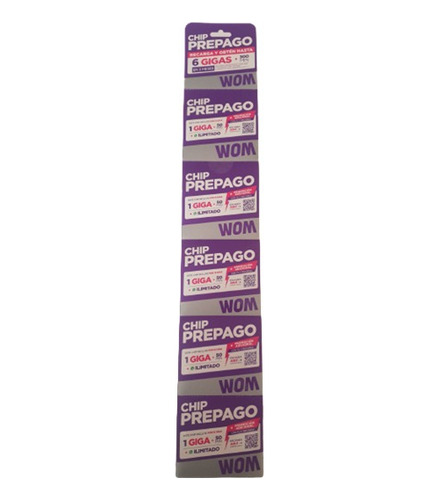 Chip Wom 1gb +50min Pack 10 Unidades De Ganchera