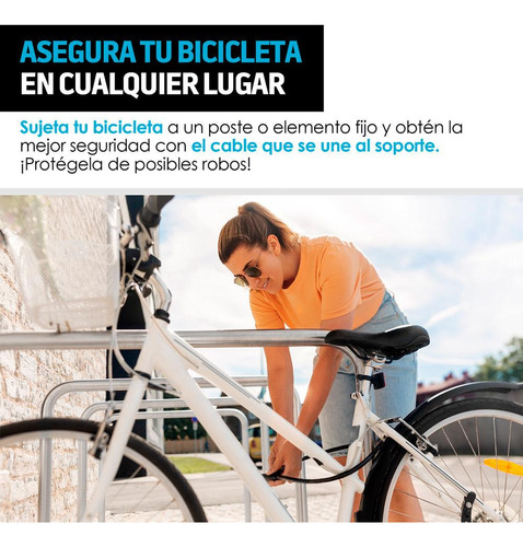 & Candado For Bicicleta 1.47m Contra Agua 2 Llaves Redlemon