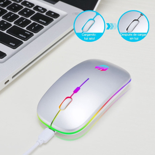 Imagen 3 de 6 de Ratón Mouse De Juego Inalámbrico Recargable Con Led