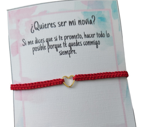 Pulseras Parejas Quieres Ser Mi Novia Corazón Chapa De Oro