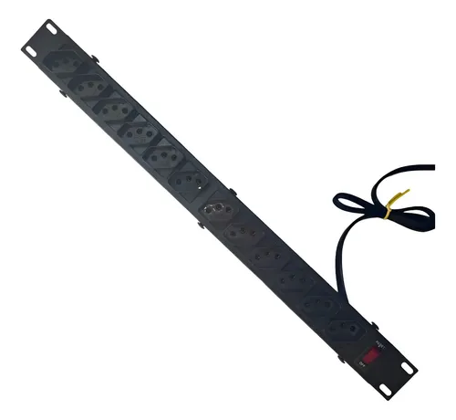 Regua Rack 19 Filtro Linha 10a 12 Tomadas Extensão Elétrica