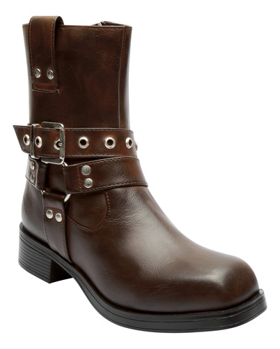 Bota Botín Color Marrón Bella Shoes Para Mujer 7001
