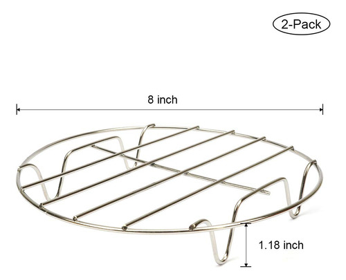 2 Estante Enfriamiento Redondo 7.9 X 1.2 In Acero Inoxidable
