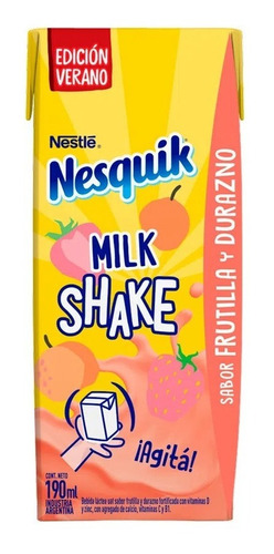 Leche Nesquik Frutilla Durazno 190 Ml