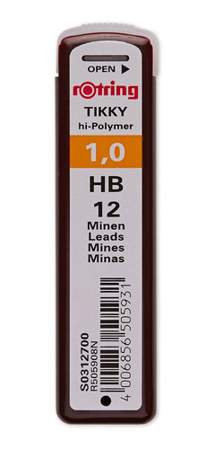 Rotring Recambios De Minas Hb Hi-polymer Para Portaminas