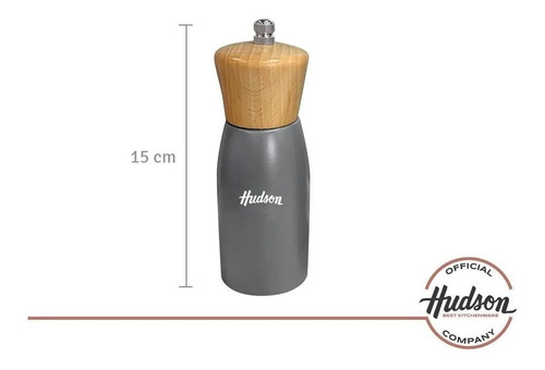 Imagen 4 de 4 de Molinillo Madera Hudson Laqueado Gris 15 Cm Muelas Cerámica