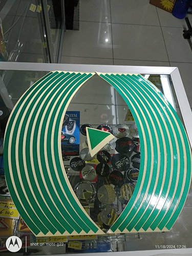 Kit De Sticker Adhesivos Reflectivos Para Llantas Verde
