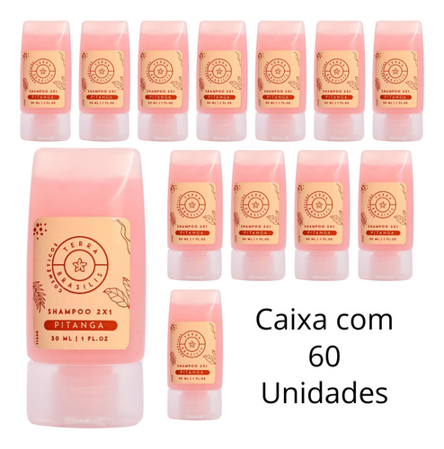 Kit 60 Un Shampoo 2em1 30ml Realgems Pitanga Terra Brasilis