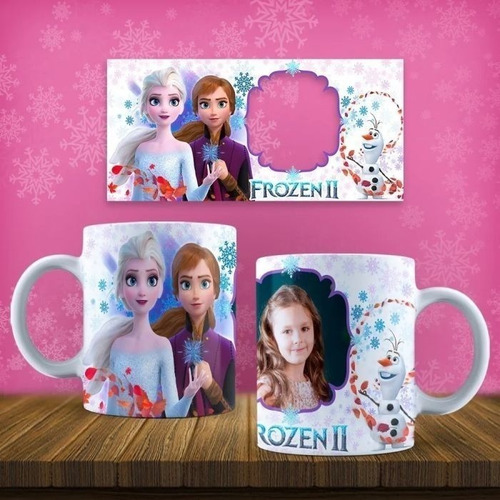 Imagen 2 de 10 de Plantillas Sublimar Estampar Frozen 2, Tazones Y Poleras