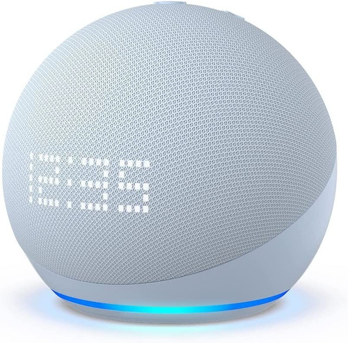 Amazon Echo Dot 5 Th Gen Con Reloj Azul Mejor Sonido Y Led 